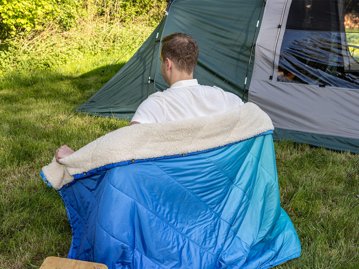 Plaid couverture 4en1 pour pique nique camping - Liva - Coussin, sac de couchage