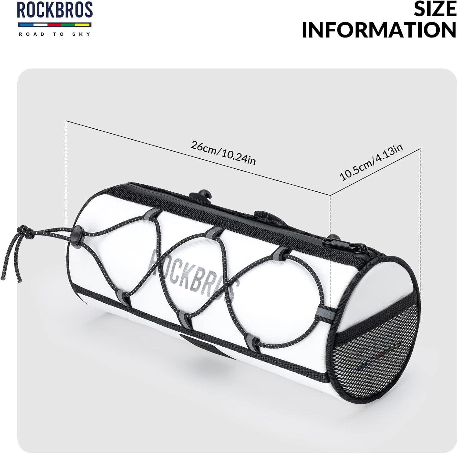 ROCKBROS Sacoche Guidon Vélo 1,5L Étanche Réfléchissante VTT Gravel Route  Blanc 2/8