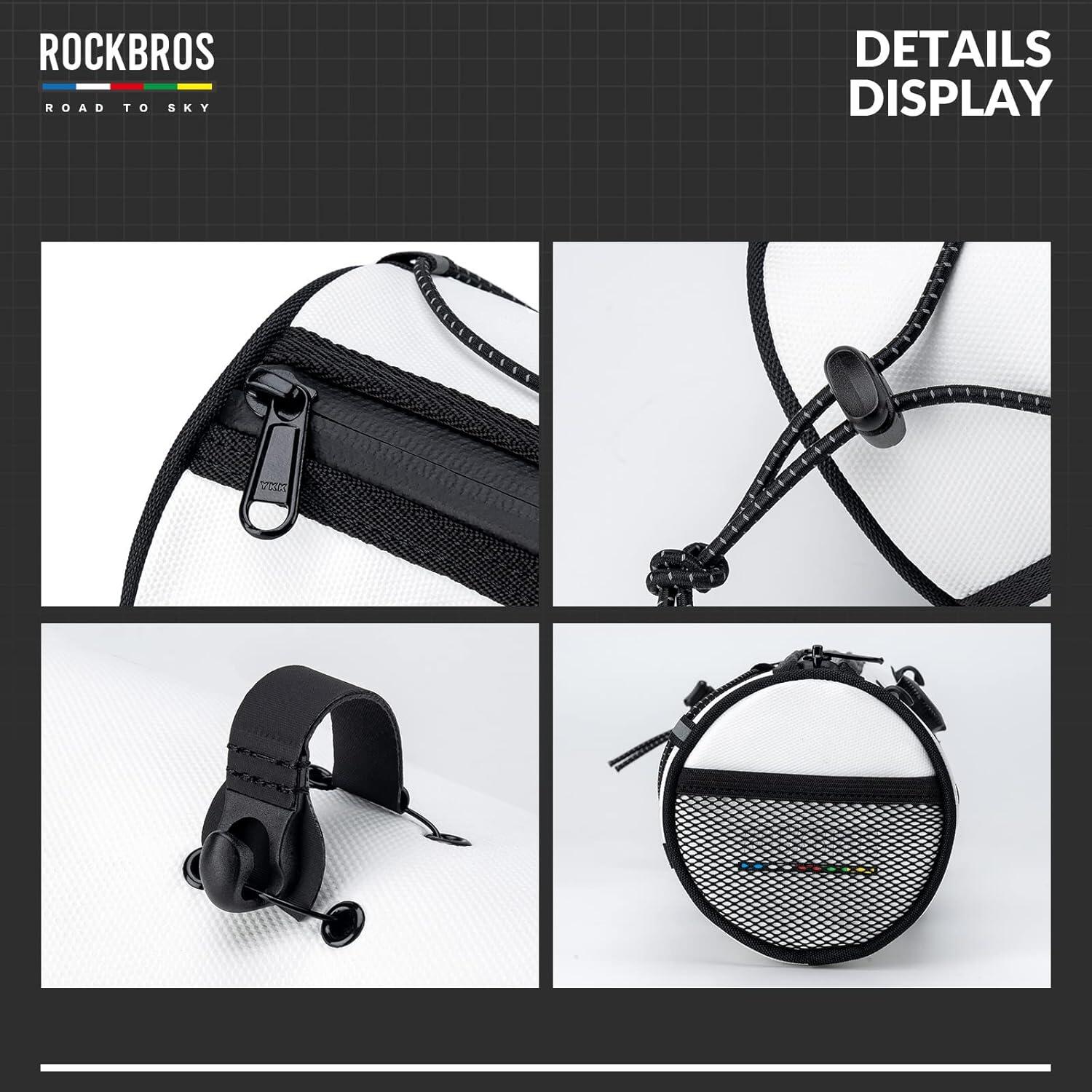 ROCKBROS Sacoche Guidon Vélo 1,5L Étanche Réfléchissante VTT Gravel Route  Blanc 4/8