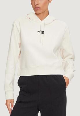 Felpe Donna W ESSENTIAL CROP HOODIE Panna