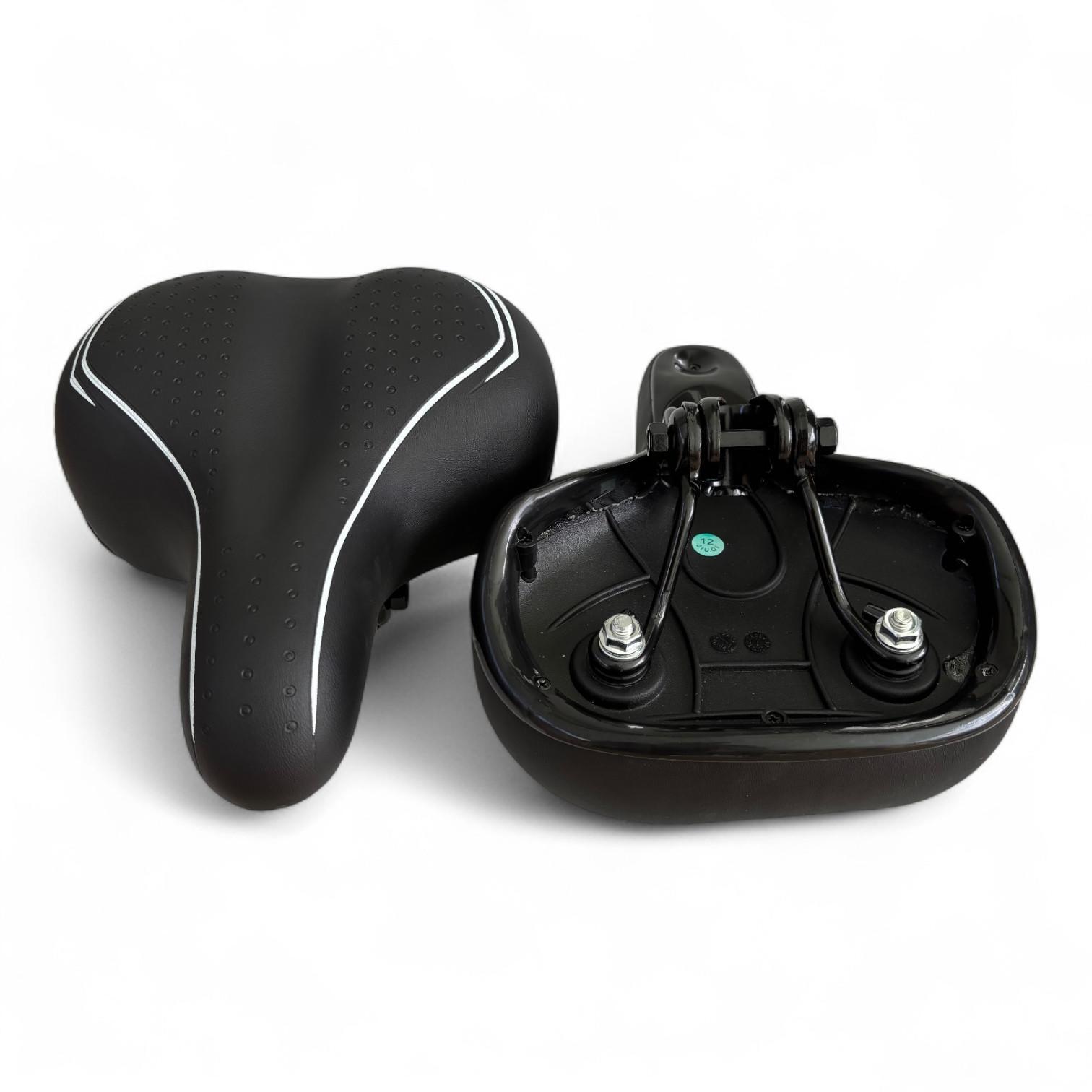 Sella Nera Per Bici City Bike Confort Comoda Unisex Completa Di Morsetto Nero 6/7