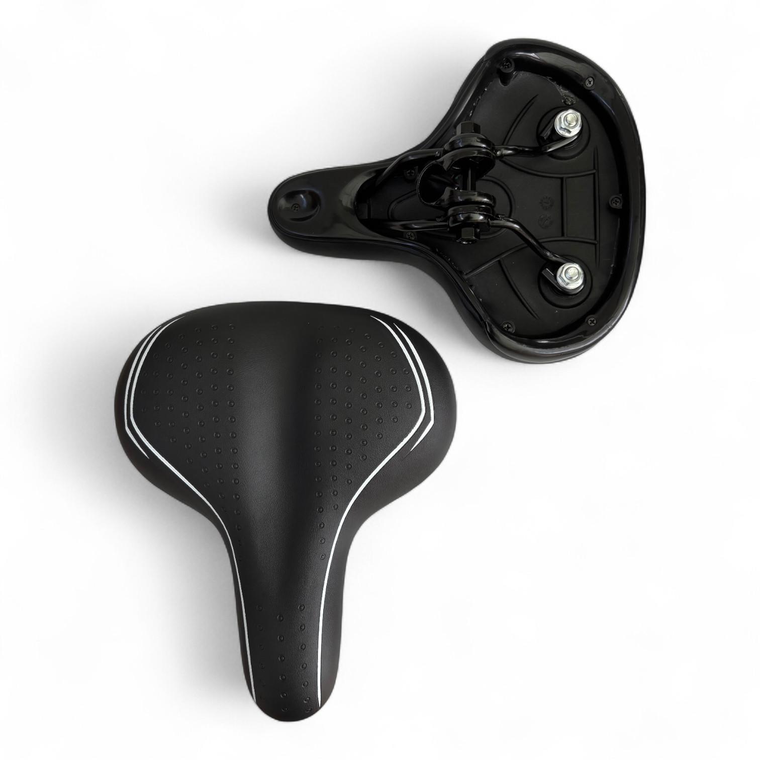 Sella Nera Per Bici City Bike Confort Comoda Unisex Completa Di Morsetto Nero 7/7