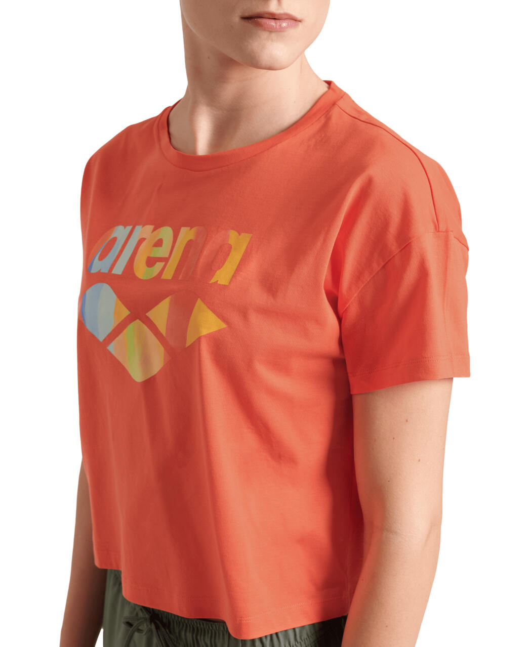 Koszulka damska top bawełniany sportowy okrągły dekolt Arena Crop Top 4/7