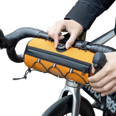 Rockbros fietsstuur tas 1,5l waterdicht reflecterend mtb gravel road oranje