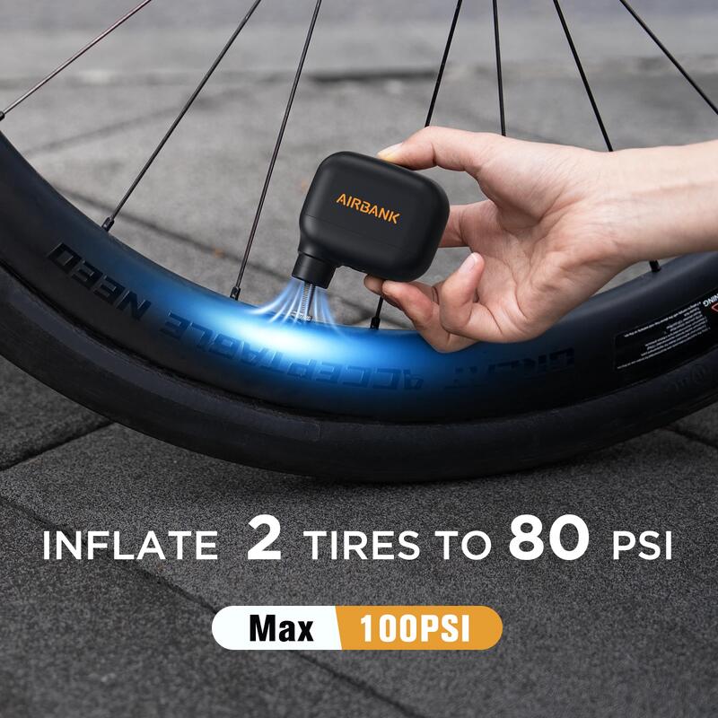 Mini pompă bicicletă electrică portabilă reîncărcabilă 100 PSI USB-C 93 g