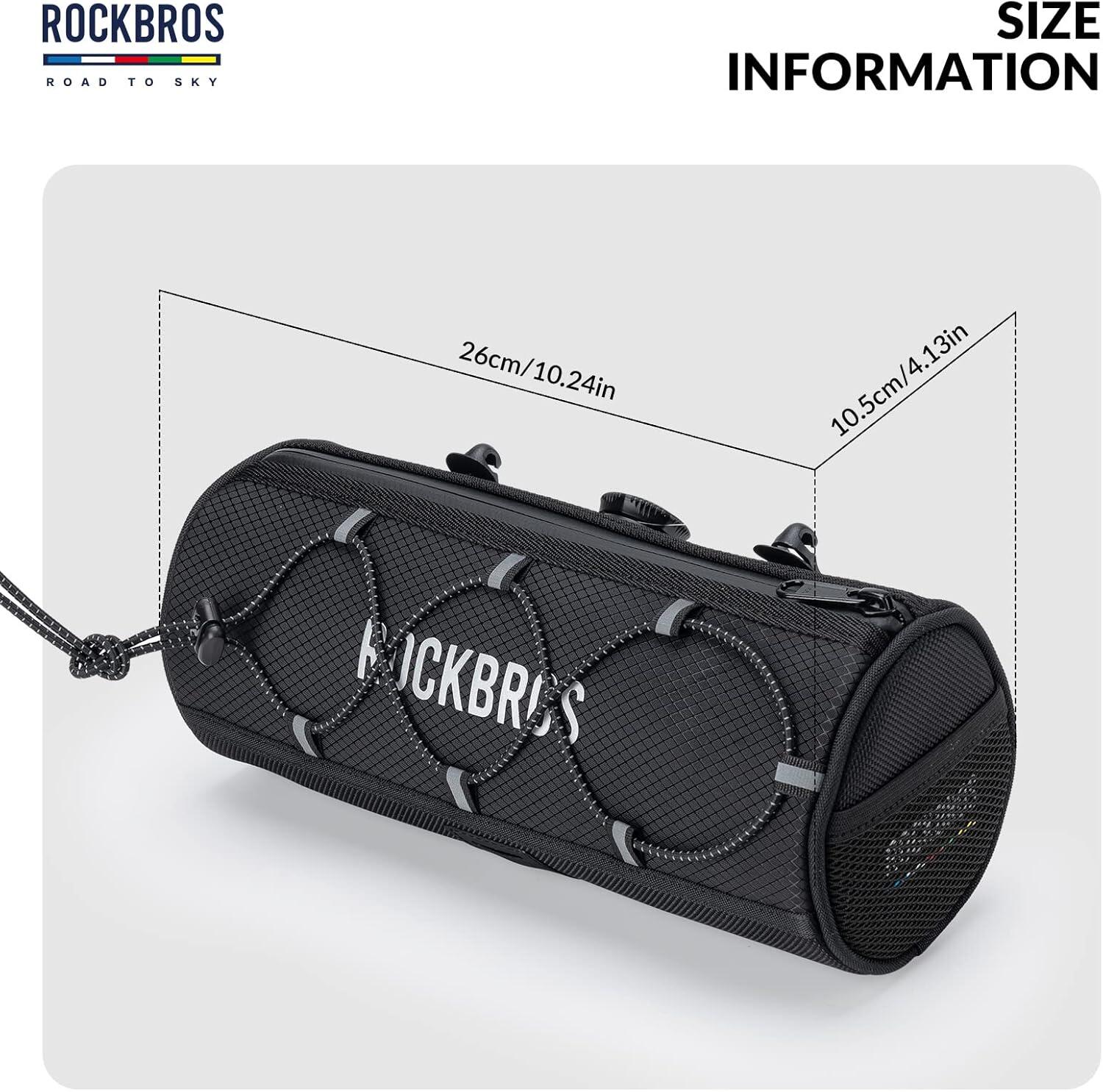 ROCKBROS Fietsstuur Tas 1,5L Waterdicht Reflecterend MTB Gravel Road Zwart 2/8