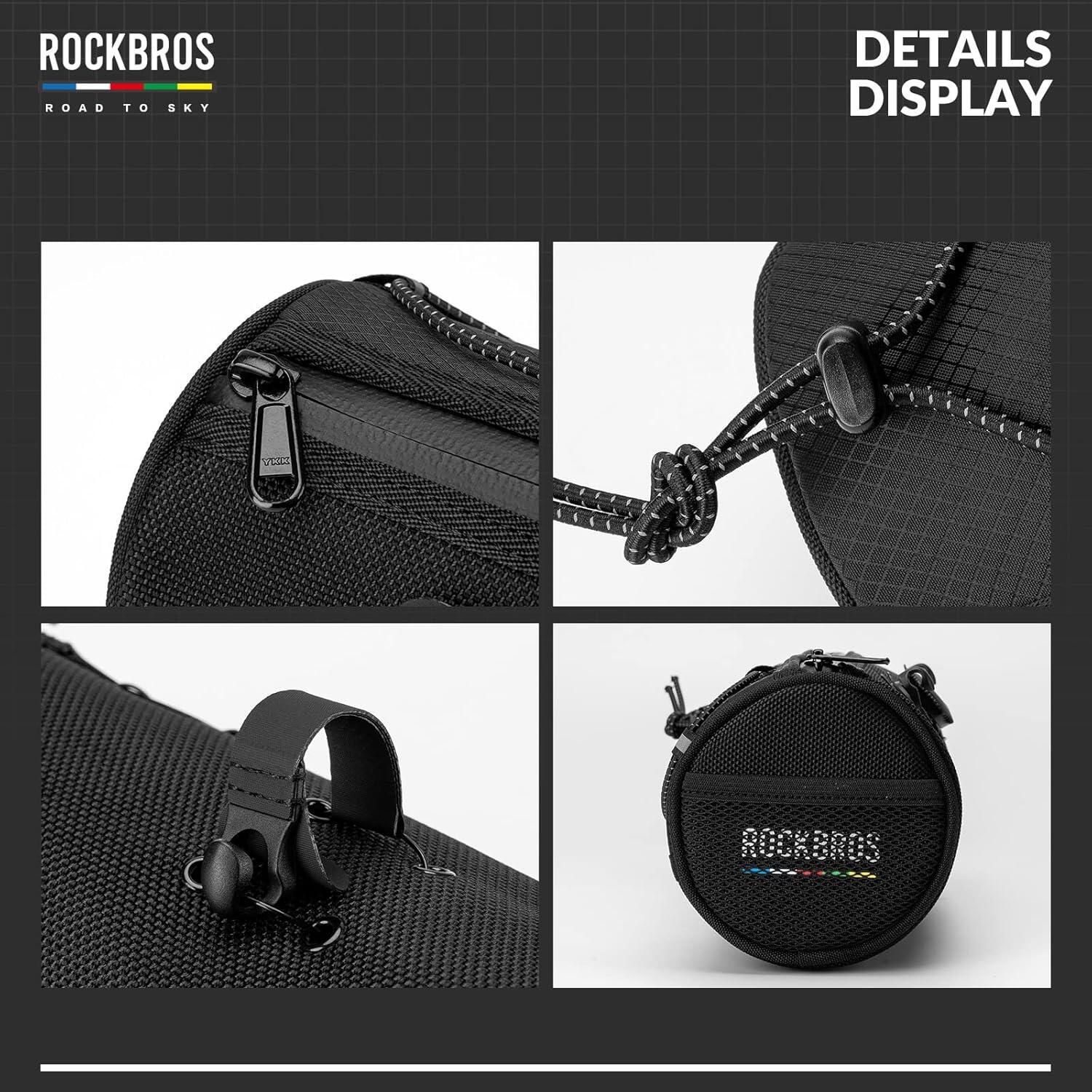 ROCKBROS Fietsstuur Tas 1,5L Waterdicht Reflecterend MTB Gravel Road Zwart 4/8
