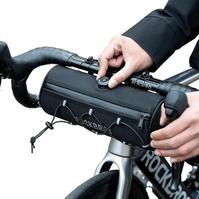 Rockbros fietsstuur tas 1,5l waterdicht reflecterend mtb gravel road zwart