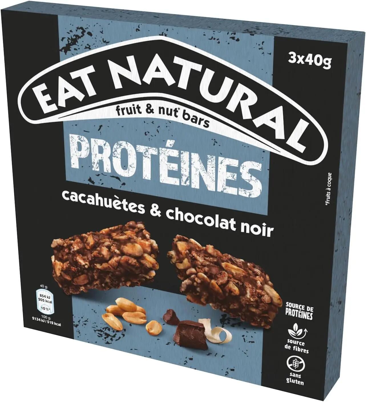 Barres de Céréales Eat Natural sans gluten – Cacahuètes, chocolat – 15×40 g 3/6