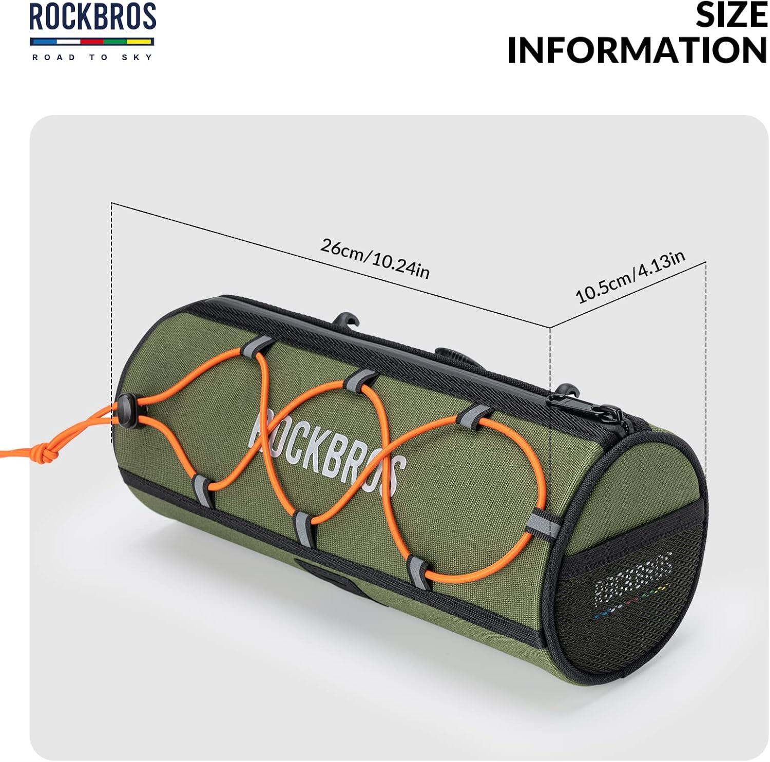 ROCKBROS Sacoche Guidon Vélo 1,5L Étanche Réfléchissante VTT Gravel Route Vert 2/8