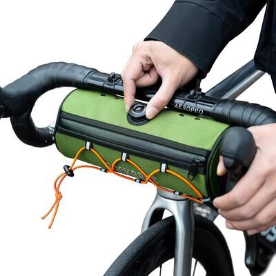 Rockbros fietsstuur tas 1,5l waterdicht reflecterend mtb gravel road groen