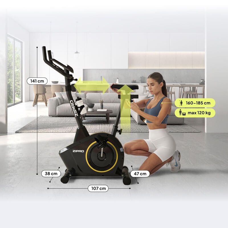 Bicicletă de Apartament magnetică Zipro Gold Boost volantă 7 kg fitness cardio