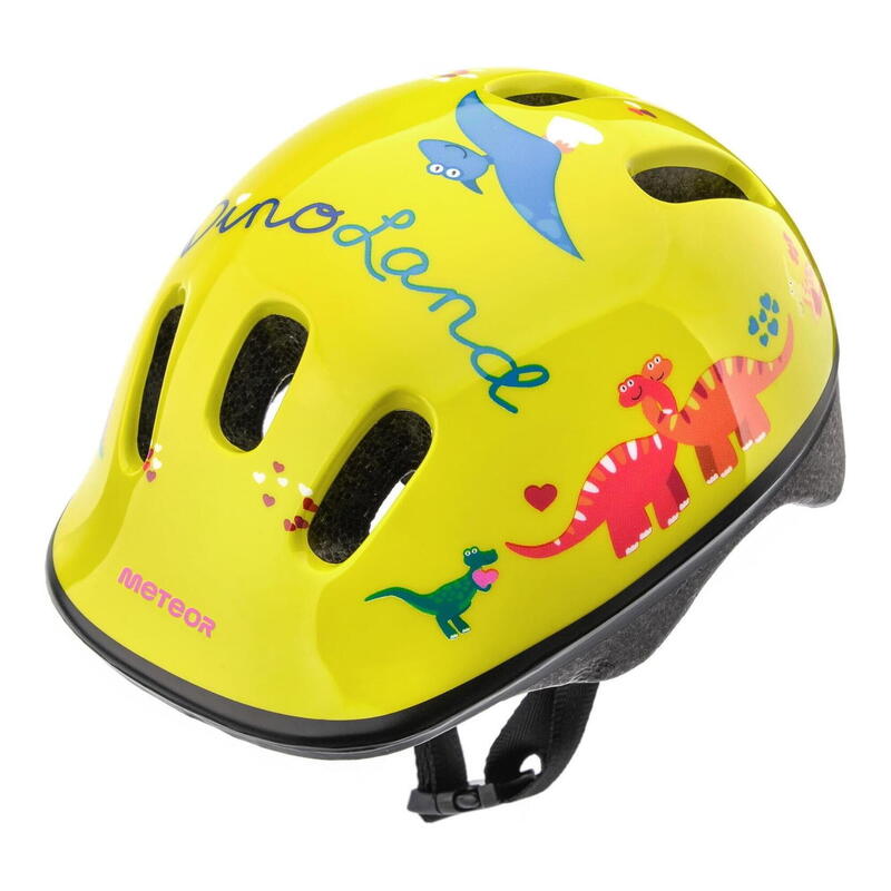 Meteor KS06 Dino casca bicicletă copii XS 44-48 cm galbenă