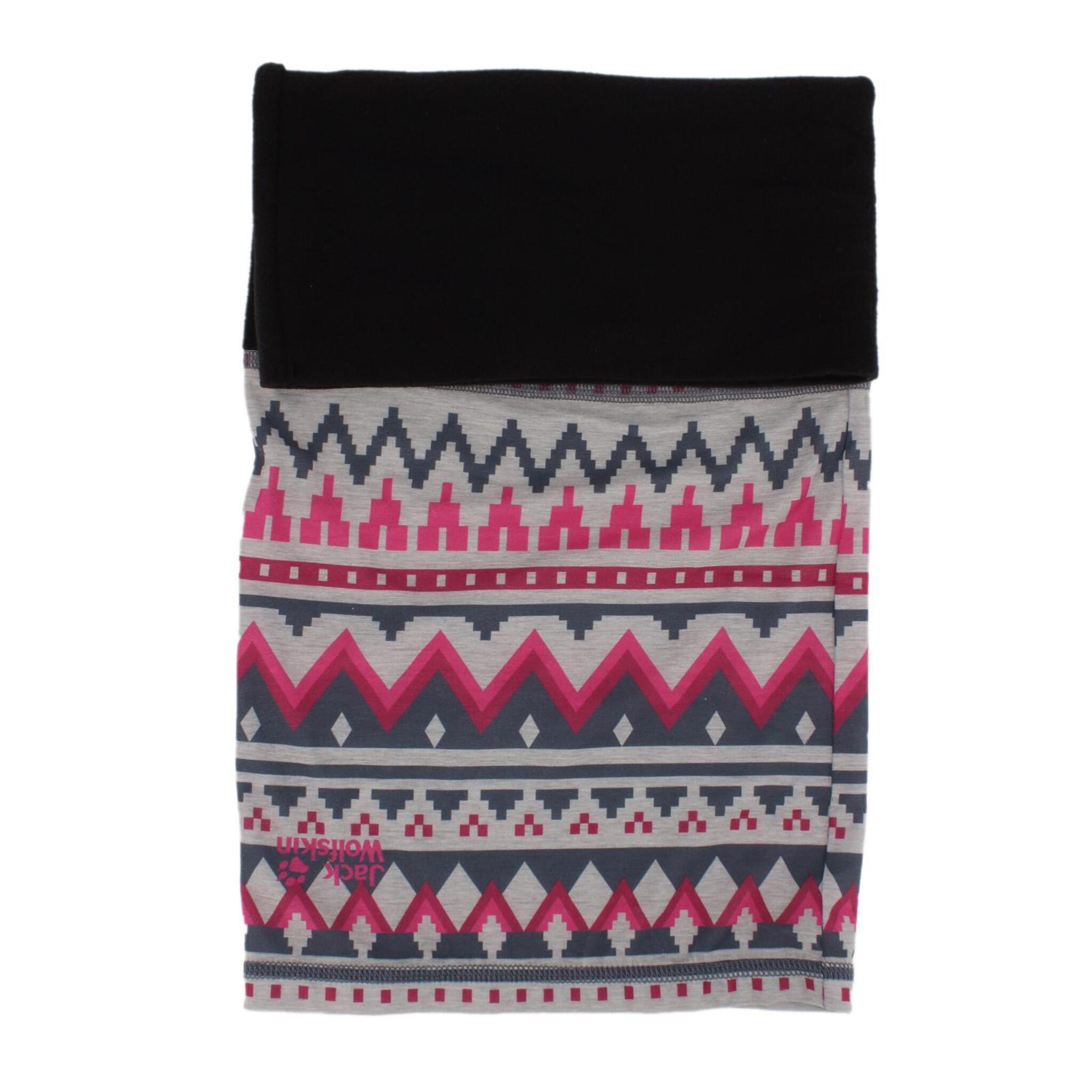 Schal Print Fleece Headgear Neck Warmer Tube Loop in Rosa 1/2