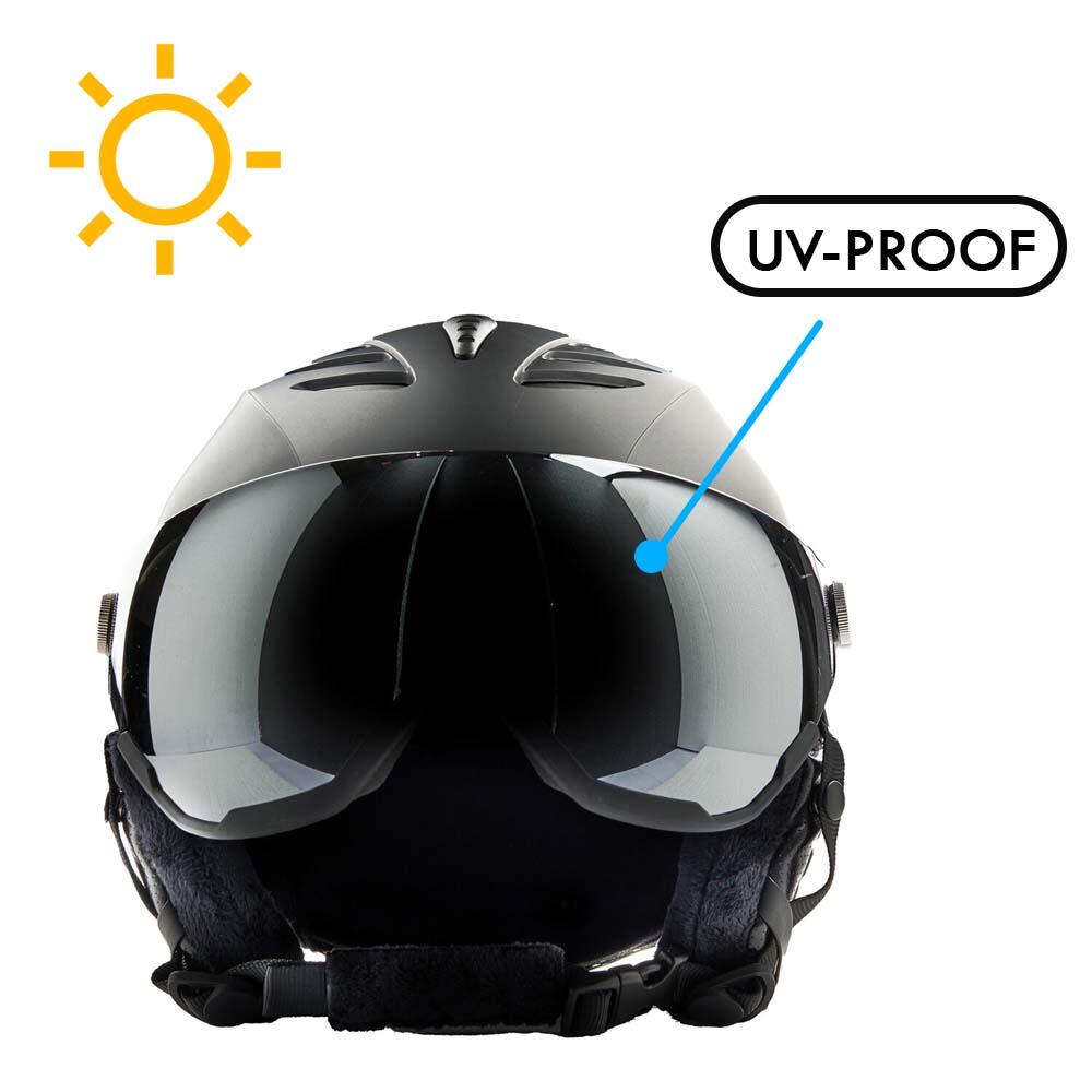 Vizorz Casque de ski Lux - Noir - Inclus visière orange et visière argent 3/7
