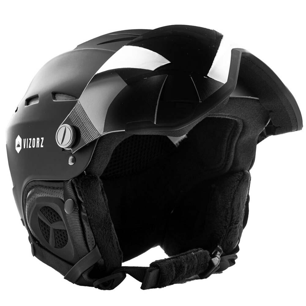 Vizorz Casque de ski Lux - Noir - Inclus visière orange et visière argent 1/7