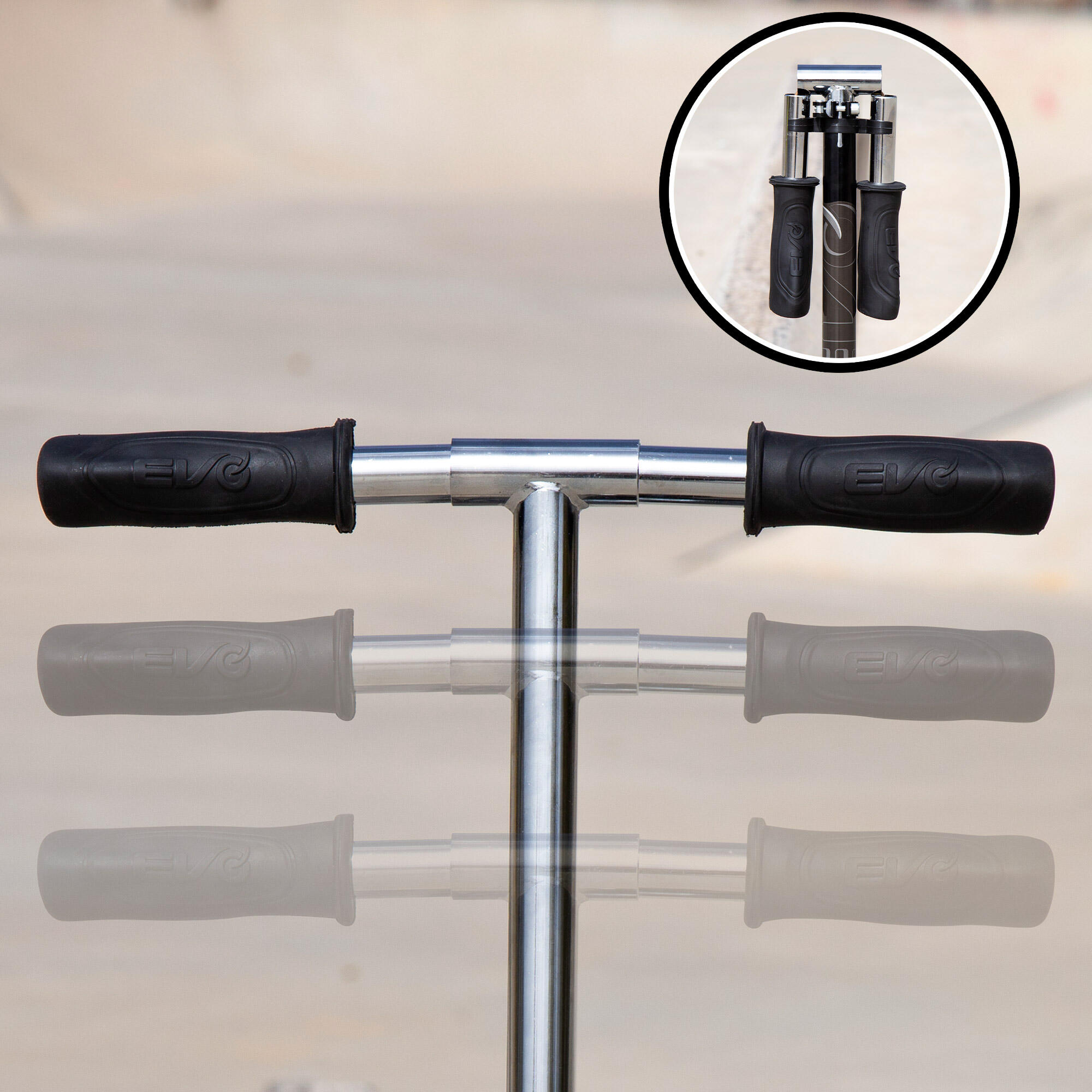 Scooter 2 roues pliable et réglable en hauteur noir EVO 3/7