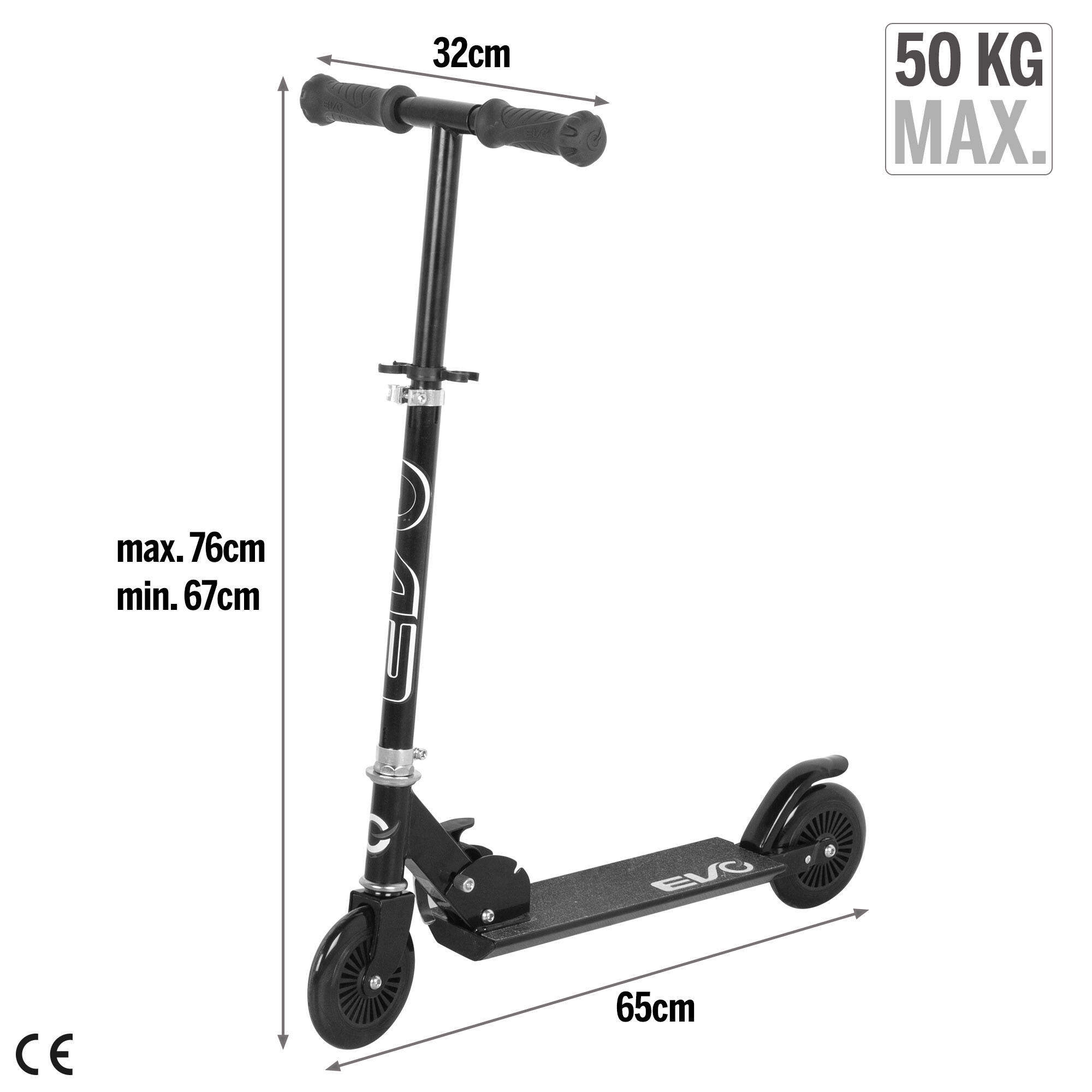 Scooter a 2 ruote pieghevole e regolabile nero EVO 4/7