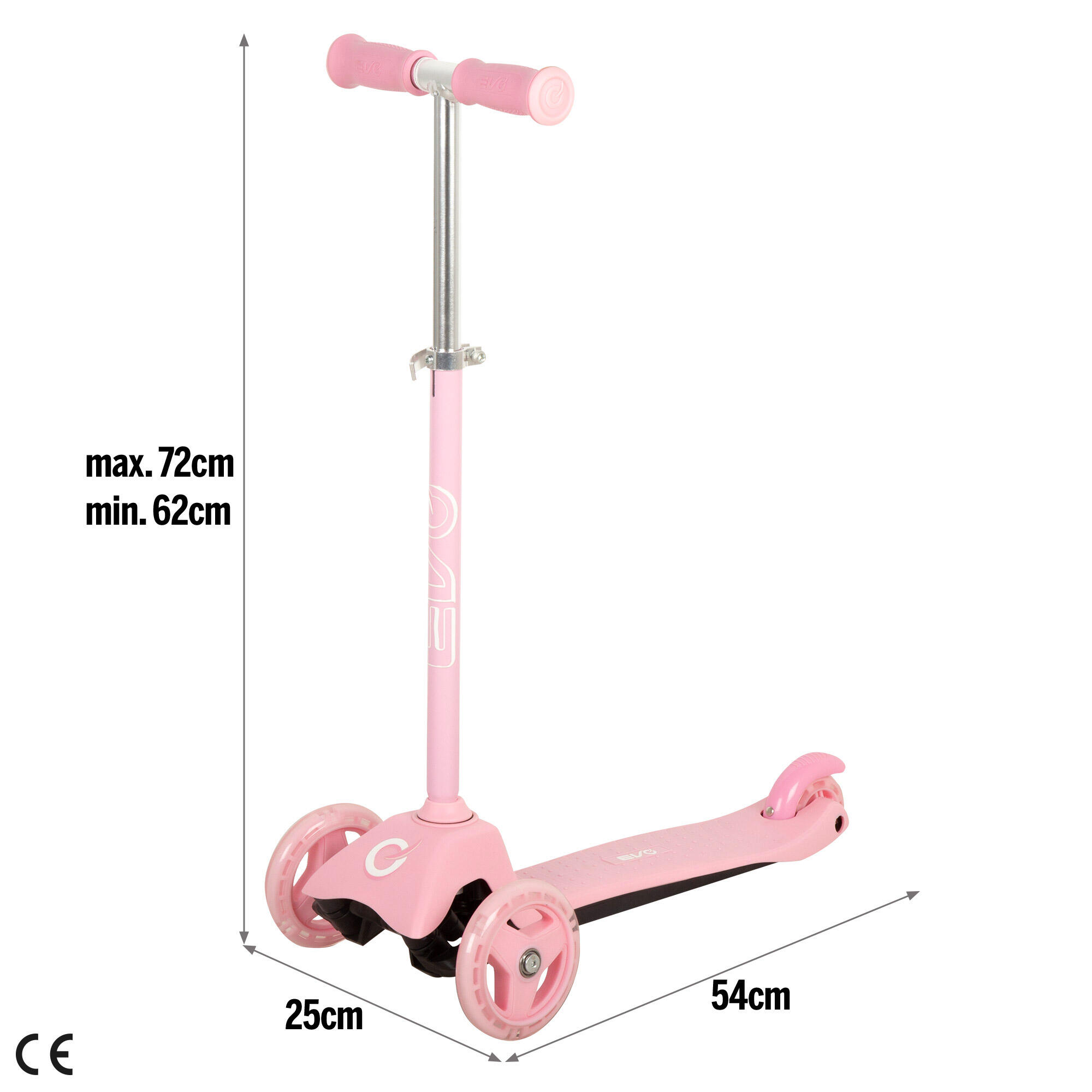 Trottinette rose réglable à 3 roues EVO 4/7