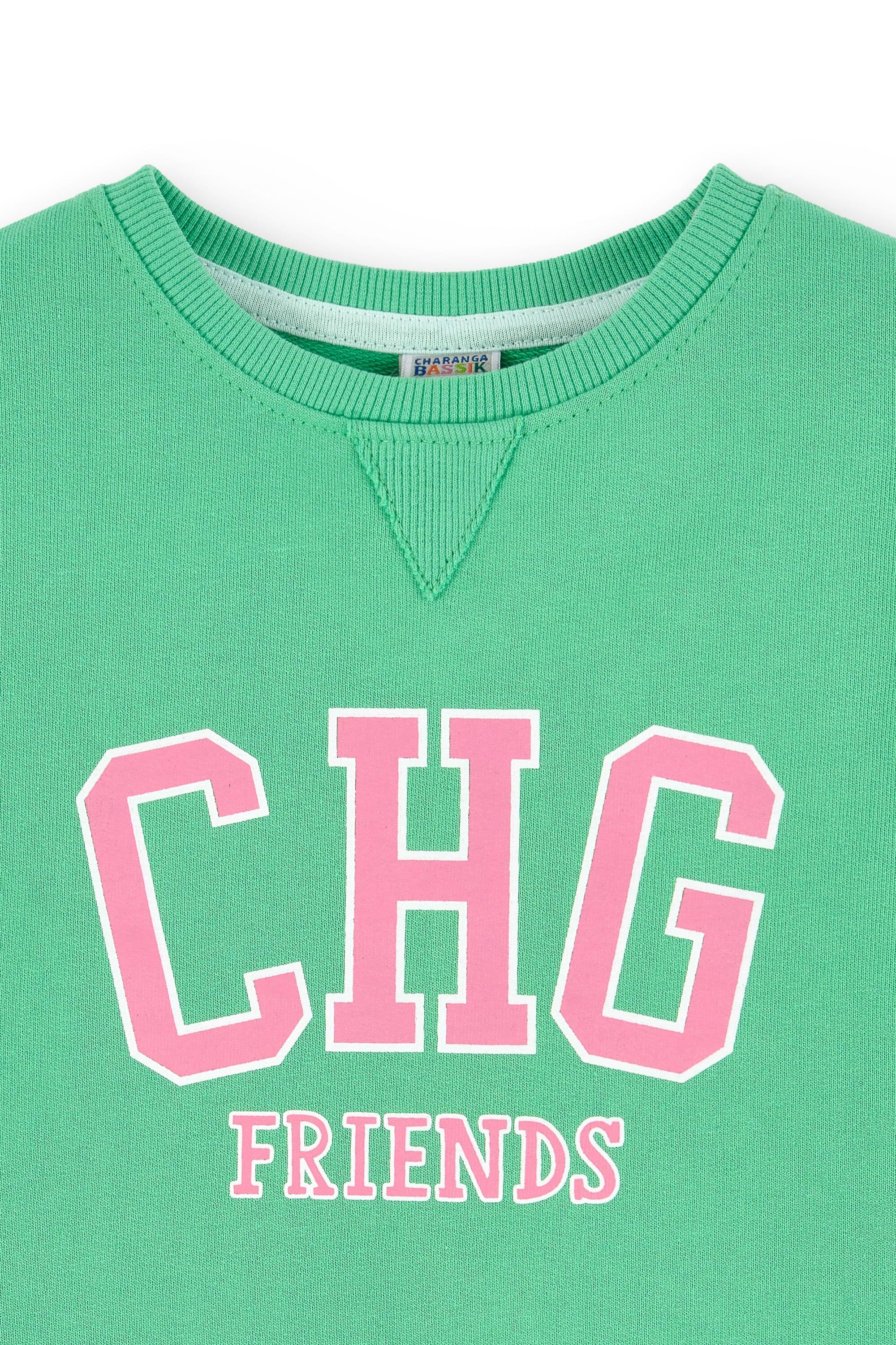 Moletom verde feminino | Gola redonda 4/5