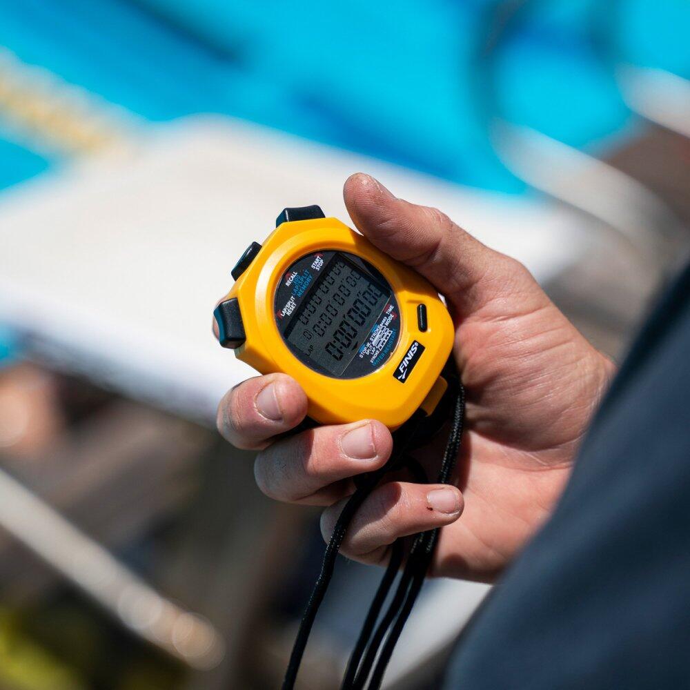 Chronomètre Pace Clock 300 enregistrements de mémoire 3X300M Finis Jaune 3/5