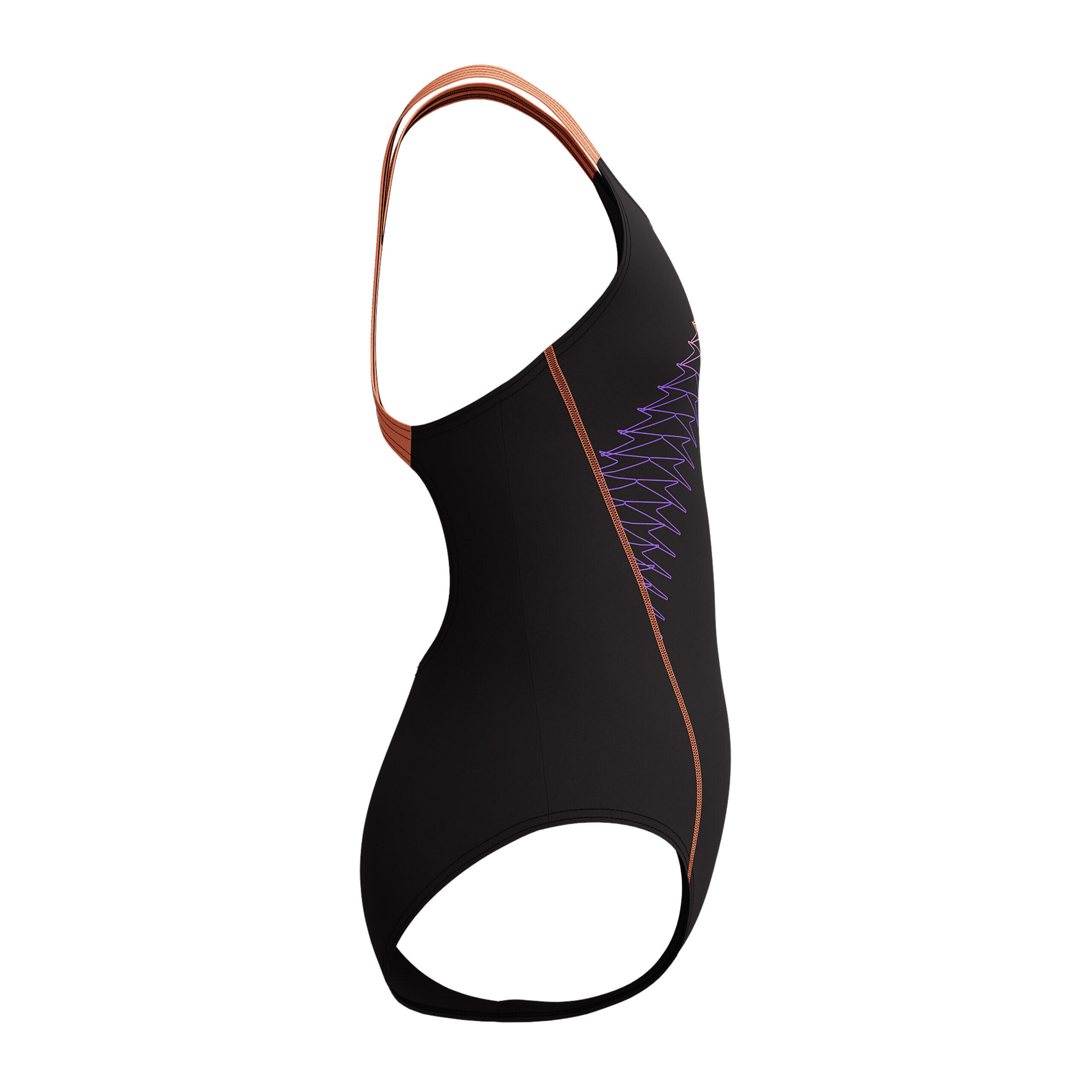 Speedo Meisjes Badpak Medley Logo Medalist Zwart/Oranje 4/4