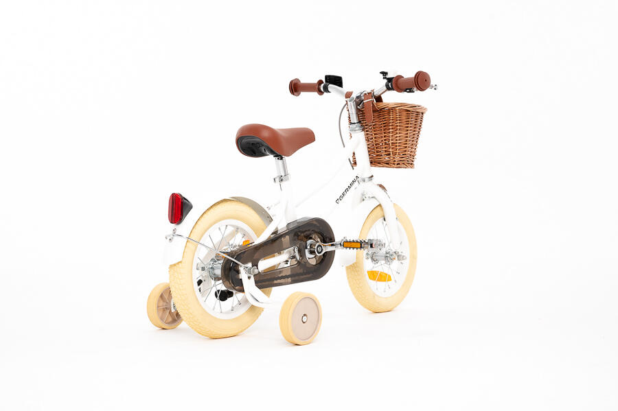 Kinderfiets 12" VINTAGE GERMINA zijwieltjes, mandje 3/7