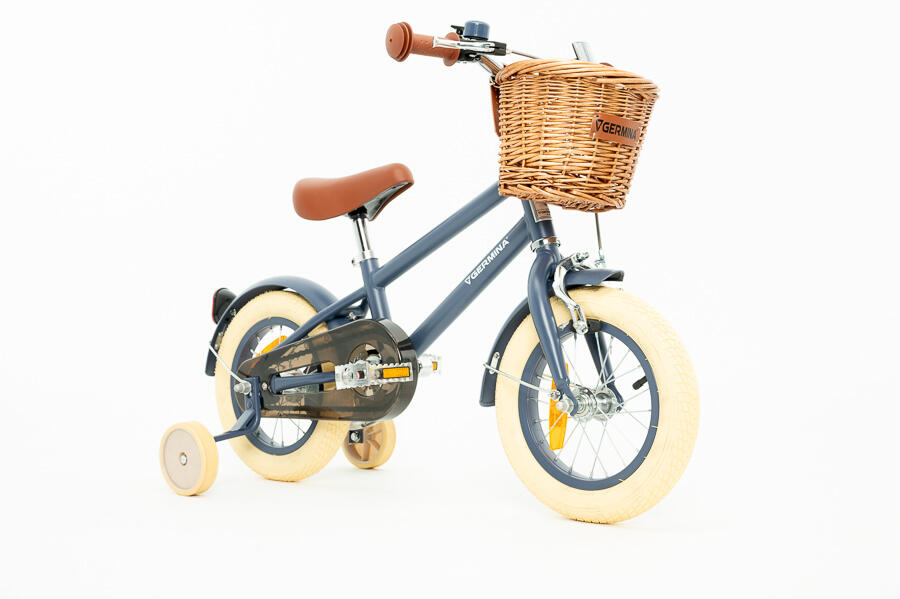 Kinderfiets 12" VINTAGE GERMINA zijwieltjes, mandje 2/7