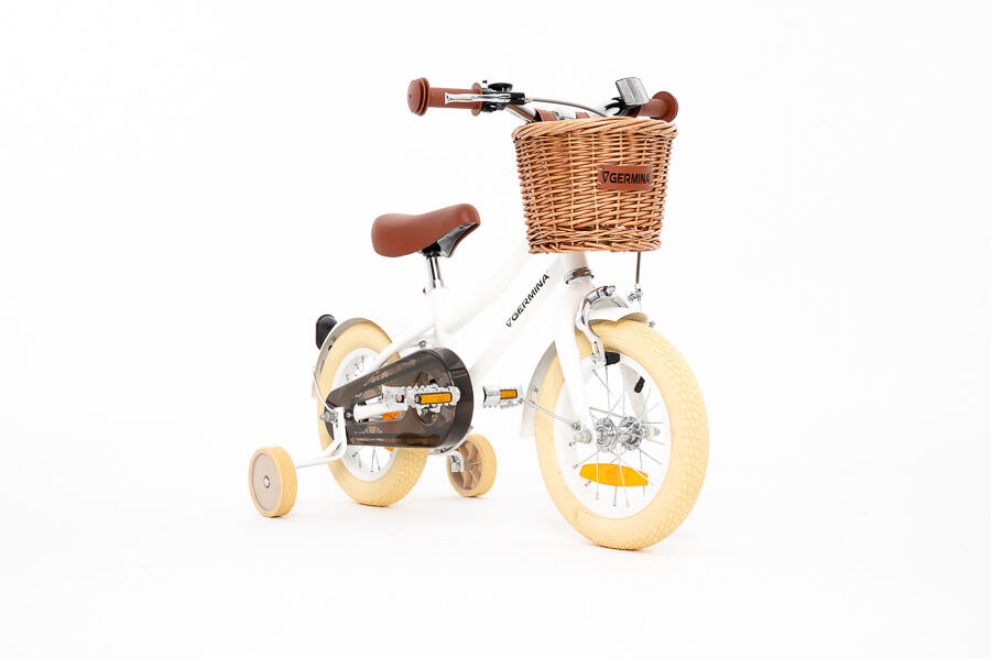 Kinderfiets 12" VINTAGE GERMINA zijwieltjes, mandje 2/7