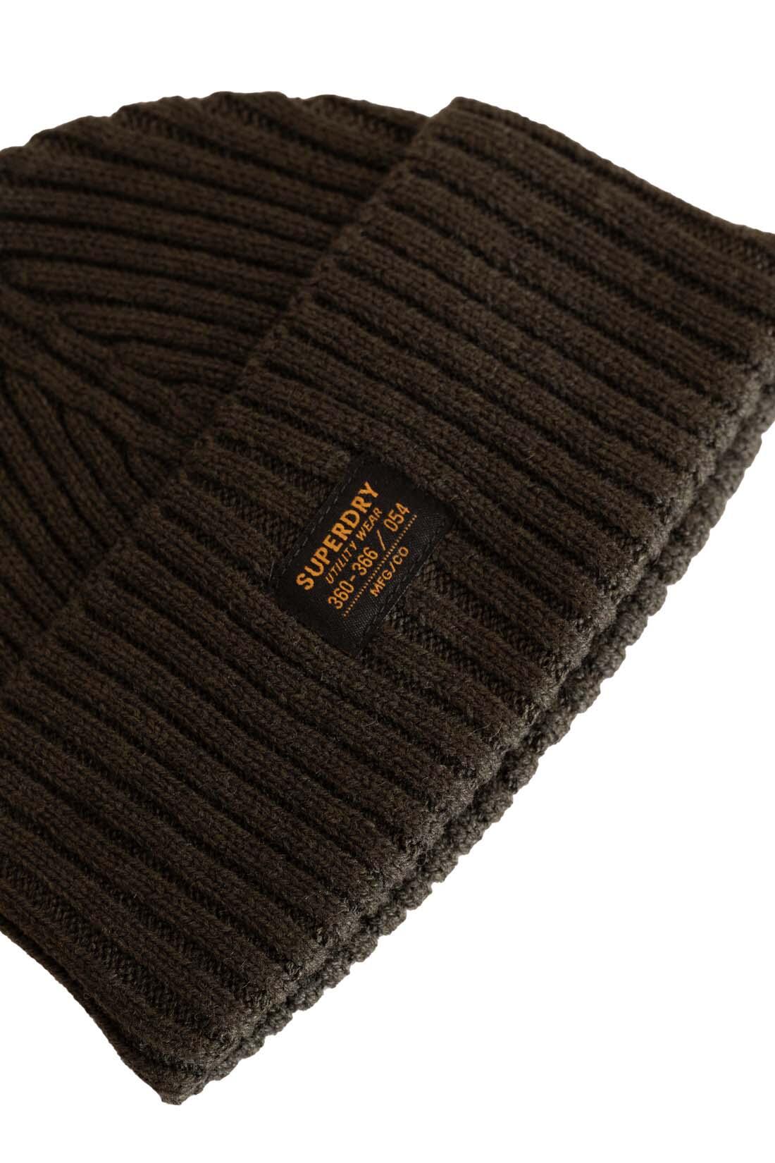 SUPERDRY Cuffia uomo in misto lana a costine