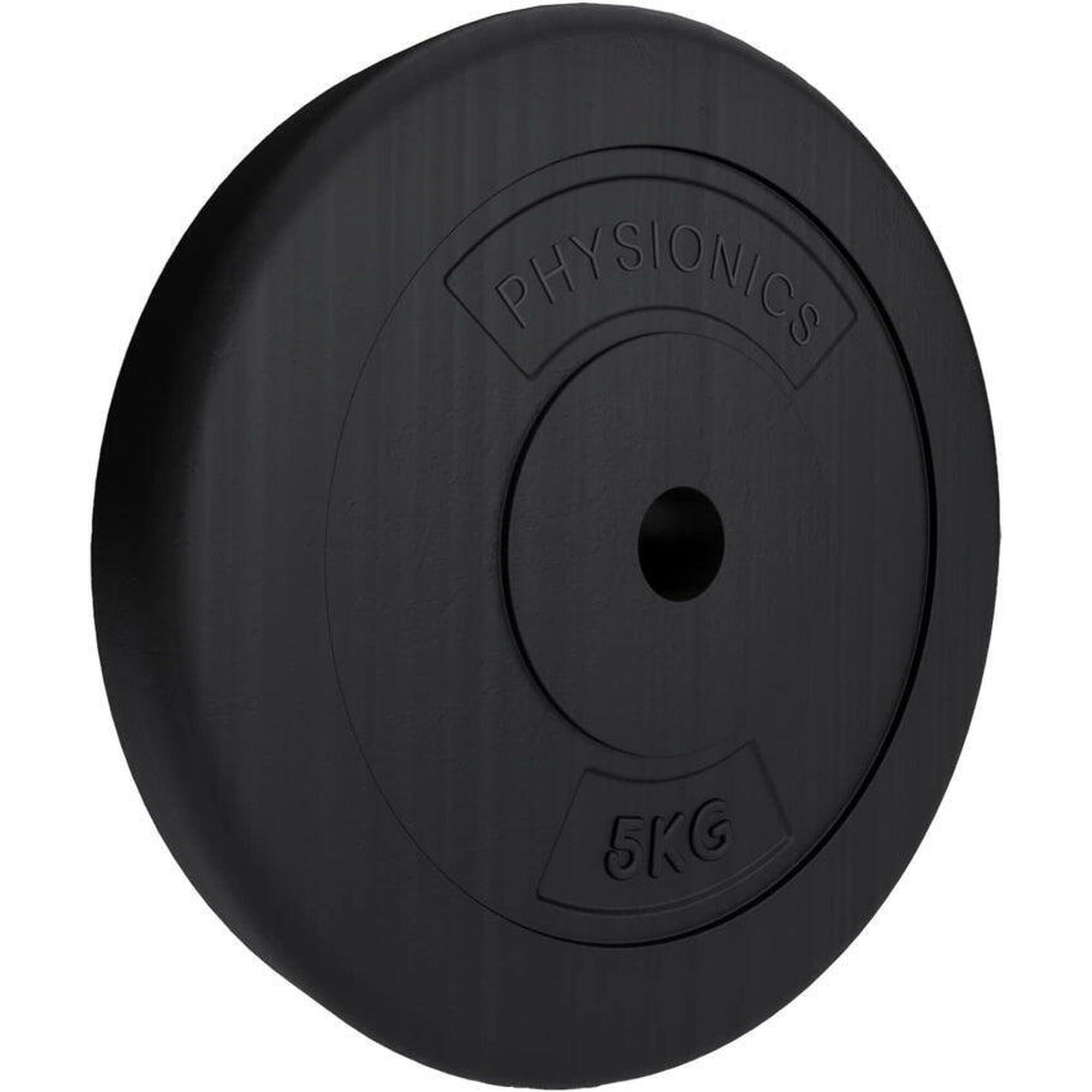 Physionics - Disques De Musculation 30/31 Mm En Plastique 2x5kg - Poids - Noir - Decathlon