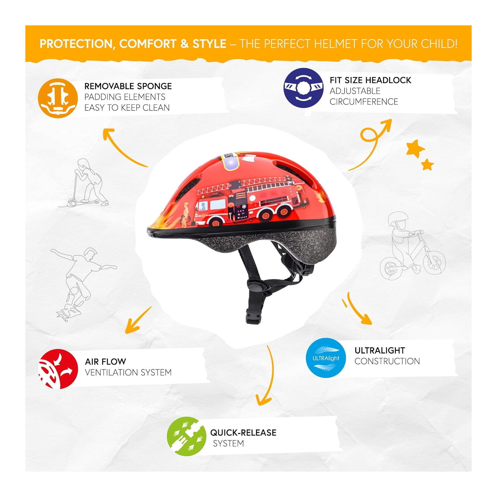 Meteor KS06 Firetracker casque enfant taille S 48-52 cm 5/7