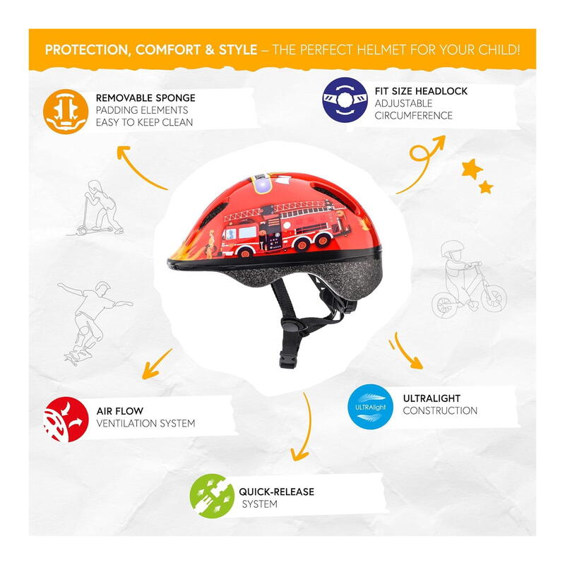 Casca bicicletă Meteor KS06 Firetracker XS 44-48 cm roșu