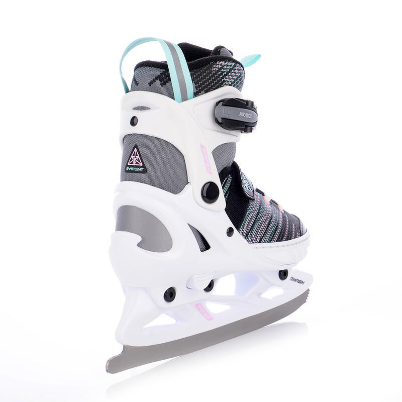 Patins à Glace HEAD Amber Pour Fille – Blanc, Taille 34, Flocons De Neige, Lame Inox Et Doublure Chaude