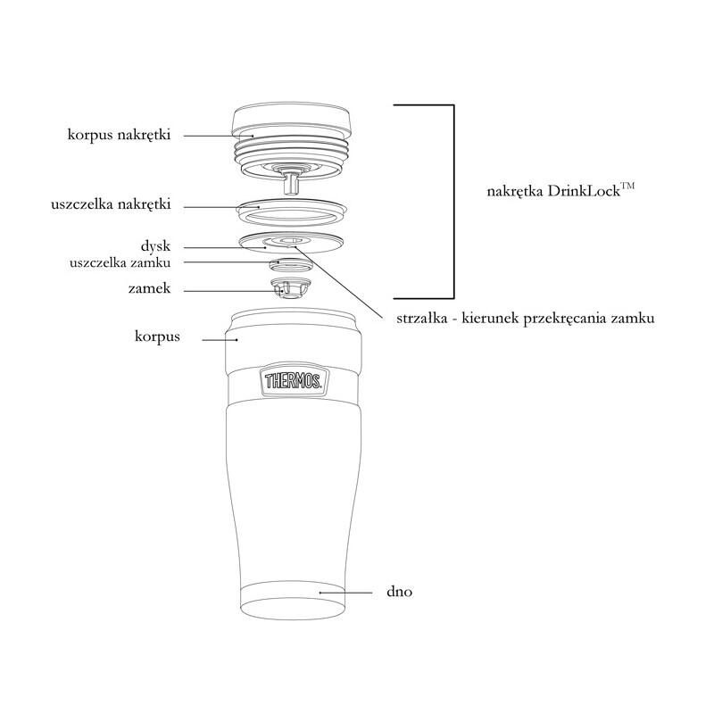 Kubek termiczny Thermos z uchwytem 470 ml metaliczny szary 3/4
