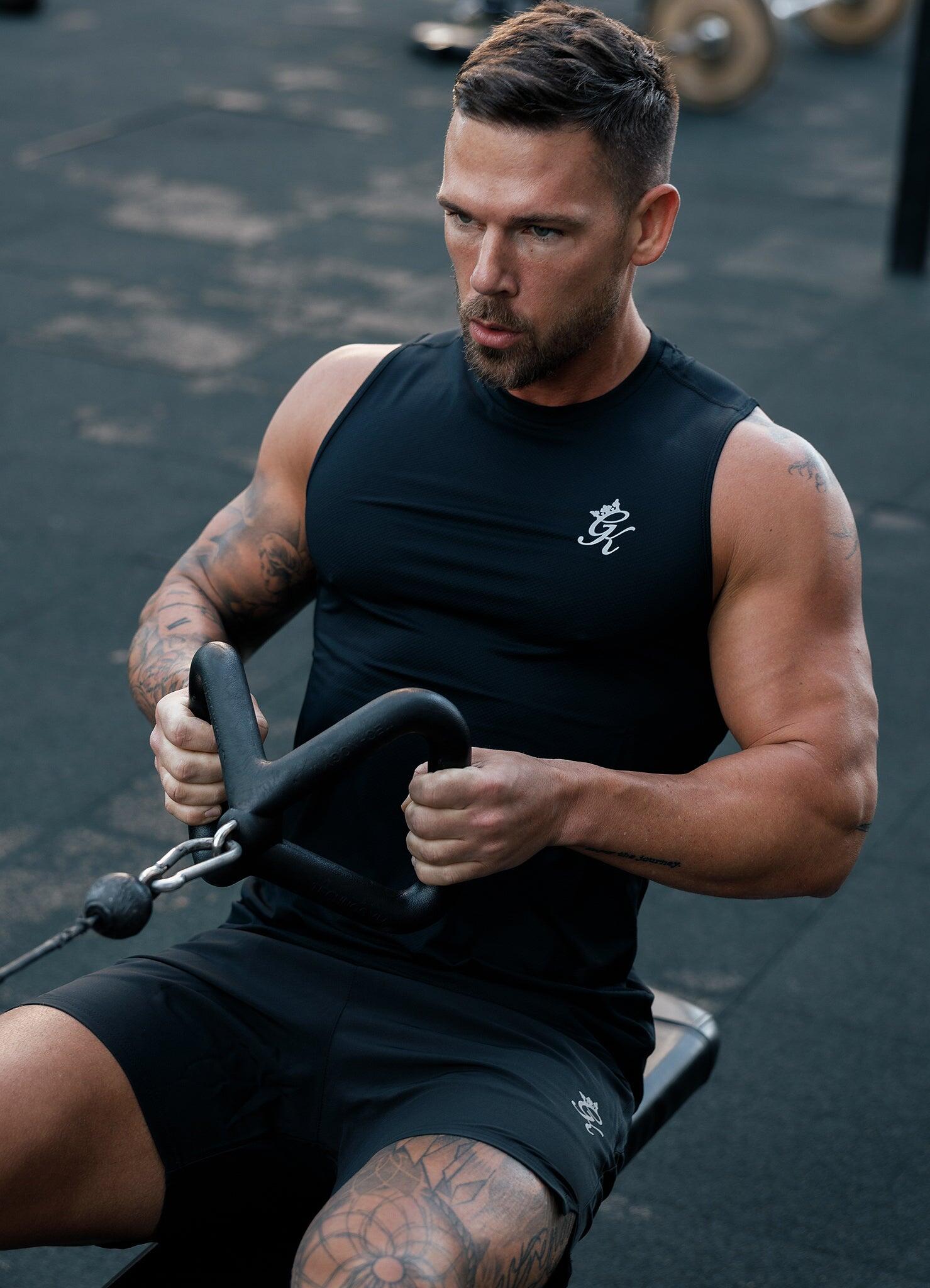 Men Gym Muscle Shirt Bodybuilding Fitness Vest ... - UK