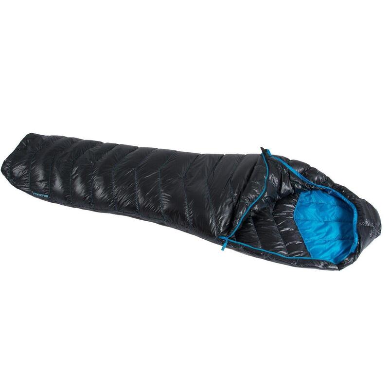 Turistický letní péřový spacák levý zip