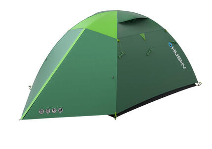 Tente Dôme Husky Boyard 4 Plus Grün 4 Personen 8,4 m² Zeltbahn 185T PU 4000 mm