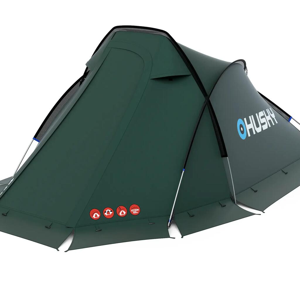 HUSKY Flame 2‑Person Tent, 4‑Season, Lightweight, Green, Dural Aluminium