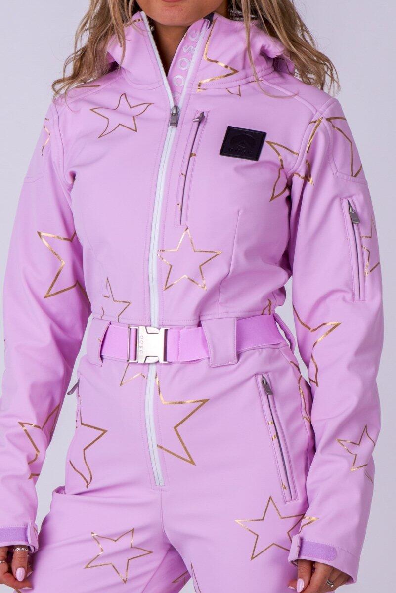 Combinaison de ski chic rose avec étoiles 6/6