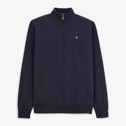 Sweat Saint Cyp avec col zippé bleu foncé
