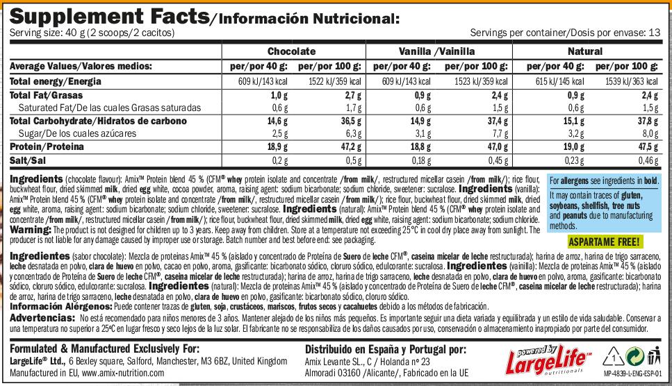 Crêpes Protéinées - 520g Chocolat de Amix Nutrition 4/5
