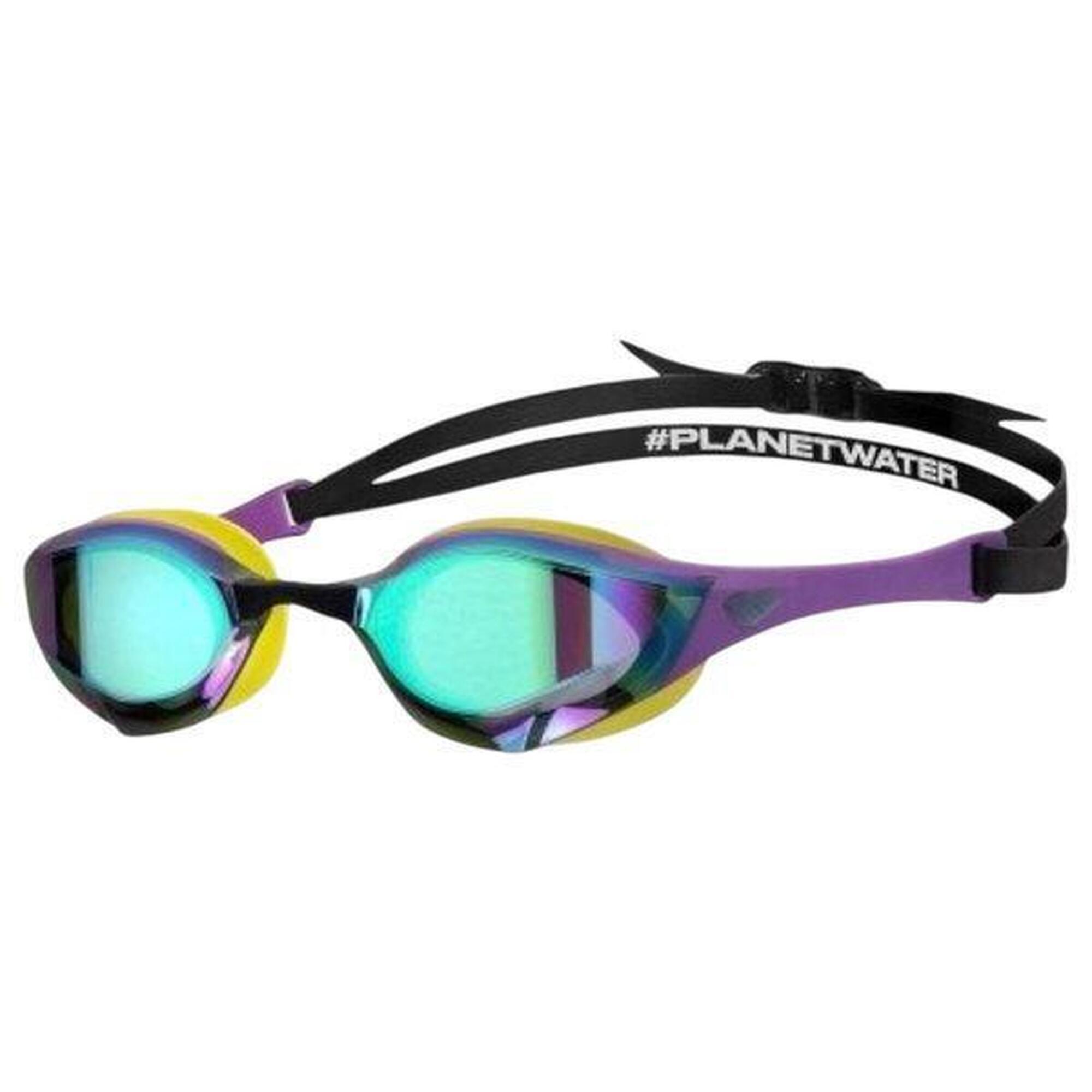 Arena - Lunettes De Natation Verres Miroirs Arena Cobra Edge Swipe Mirror Emerald/plum/c - Lunettes De Natation - Jaune|vert|violet - Decathlon