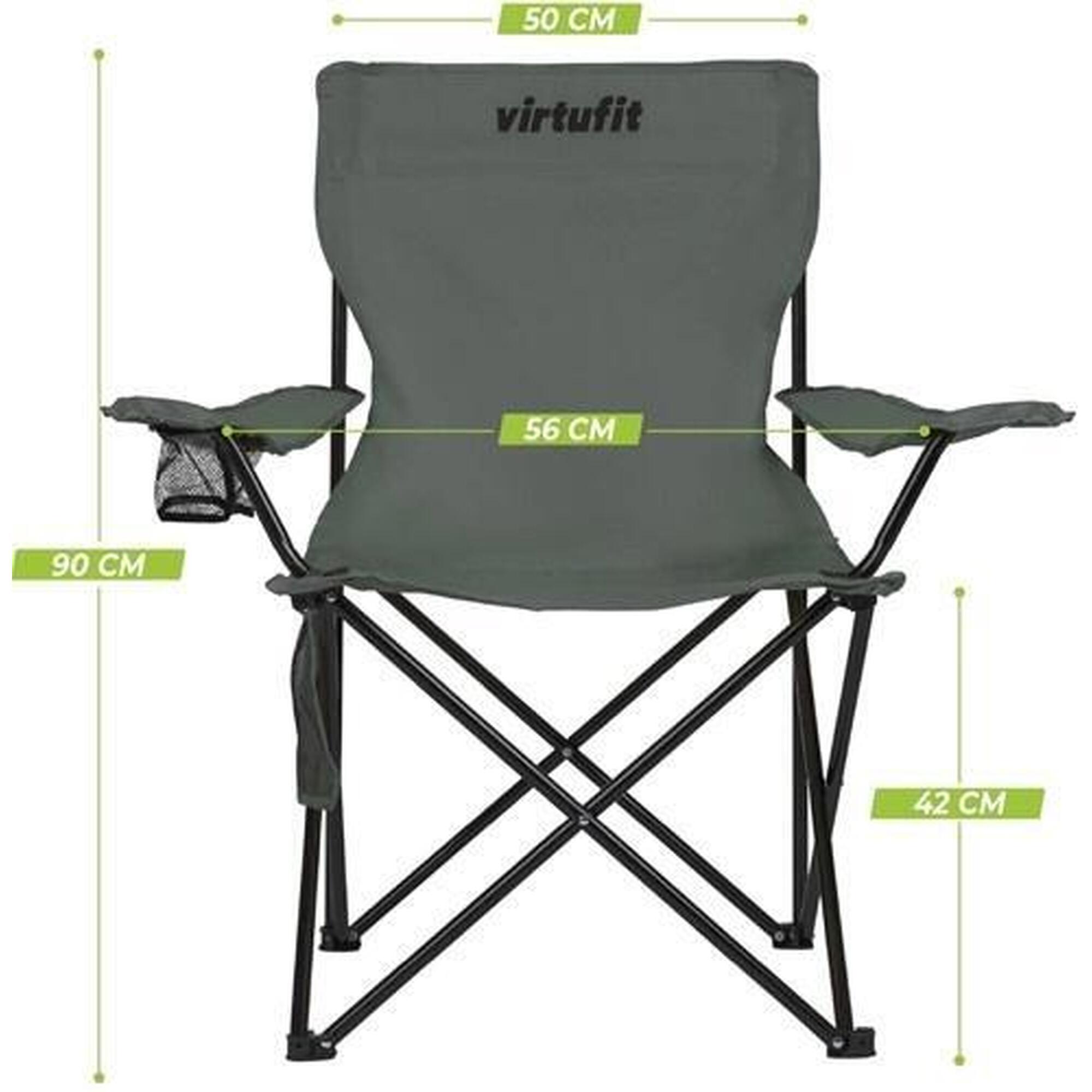Scaun de Camping Pliabil VirtuFit - Gri