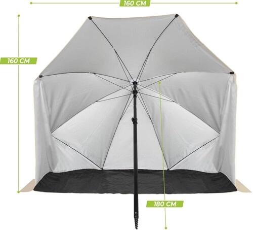 Parasol de plage - Coupe-vent - 160cm - Beige 7/8