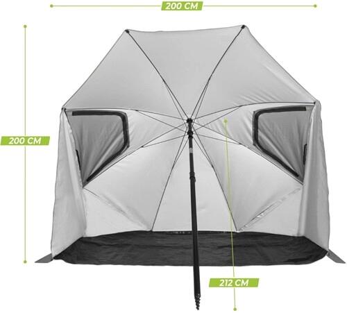 Parasol de plage Premium - Coupe-vent - 200cm - Gris 7/8