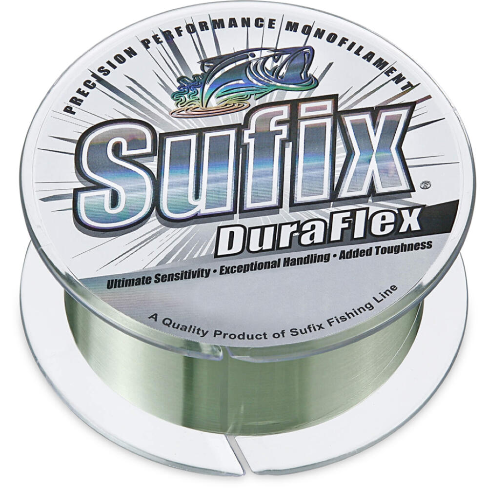 300m Spool of 8lb Lo Vis Green Sufix Duraflex G2 Monofilament Fishing Line