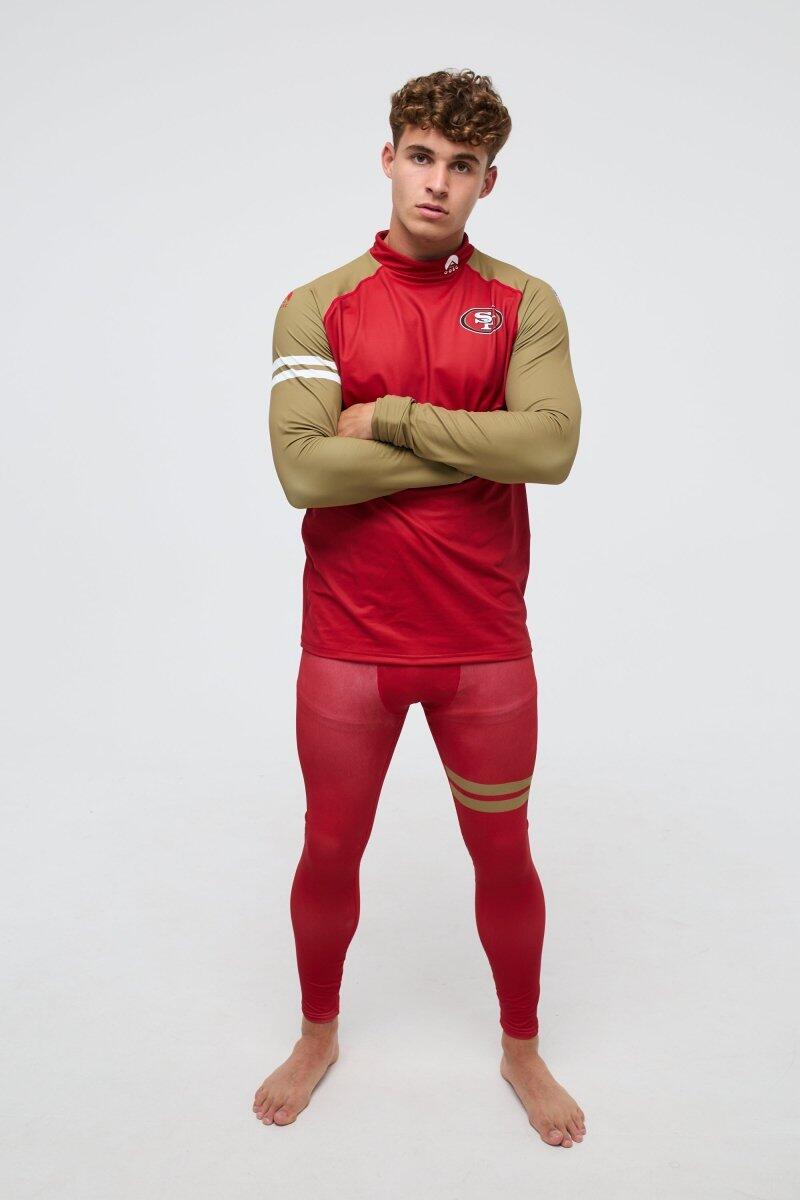Homme Ski Sous-vêtement Bas Thermique NFL San Francisco 49ers 3/4