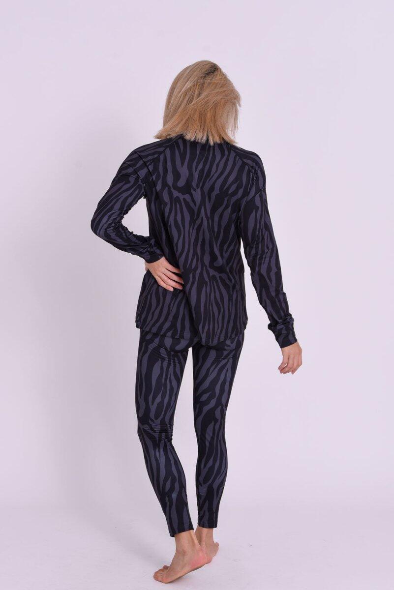 Dames Ski Functionele Legging Thermisch Black Tiger 3/4