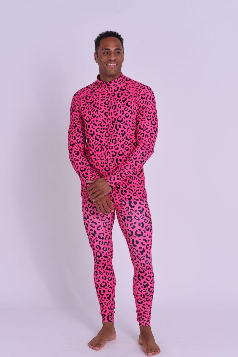 Homme Ski Sous-vêtement Bas Hotel California Pink Leopard 5/6